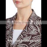 Outdoor Fashion Custom Lady All Over Leaf Print Jacket Wholesale thumbnail-4