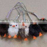 CX-P-14 Cute Genuine Mink Fur Mobile Phone Pendant thumbnail-1