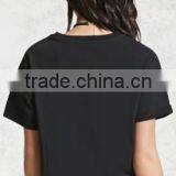 2017 Women Short Sleeve Fashion Cotton Numbers Printed Tshirt Hem Curling OEM Service thumbnail-3