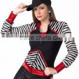 2016 Red Lycra Plus Black Sequin Hip-hop Girl Costume
