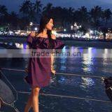 Ladies Fashion Half Shoulder-off Dresses Lady's Short Butterfly Sleeve Dress for Wholesale 2017 thumbnail-6