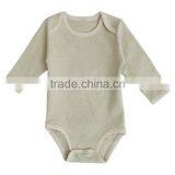 Wholesale 100% Organic Cotton Baby Romper Solid Strip Pattern Baby Newborn Bodysuit thumbnail-1