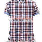 Wholesale Plaids Branded Short Sleeve Men Dress &casual Shirt thumbnail-1