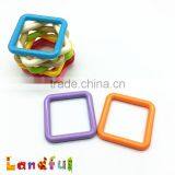 50mm EN71 Standard Square Shape Baby Toy Plastic Teething Ring thumbnail-3