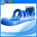 Inflatable blue water slide with pool