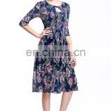 2017 Wholesale Lace Print Dress for Lady Retro Dress Summer thumbnail-2