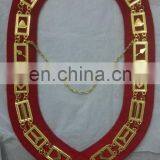 MASONIC REGALIA BLUE HOUSE METAL CHAIN COLLAR GOLD PLATTED FINISH