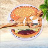 China Product Amazon Top Seller Hamburger Polyester Microfiber Round Picnic Beach Towels Round Beach Towel With Tassels thumbnail-2