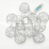 YIWO Holiday Decoration Christmas Led Light Silver Metal Ball Shaped String Lights Golden Fairy Lights For Home Party Decoration thumbnail-3