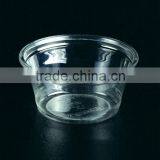 Disposable 2oz Plastic Portion Cup, Small Size PET Sauce Cup With Flat Lid, 60ml Take Away Souffle Cup, Plastic Condiment Base thumbnail-1