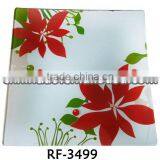 Professional Clear Flower Designed Glassware Sizzling Hot Plate for Decoration for Promotion