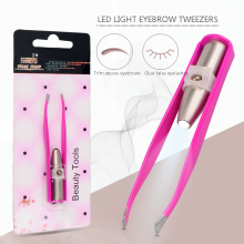 LED Light Stainless Steel Eyebrow Tweezers for Men and Women Personal Beauty Care thumbnail-1