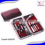10pcs Stainless Steel Red Metal Frame Manicure Set Luxurious