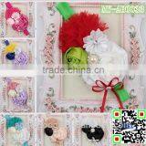 Christmas kids hair accessories gilr ornaments rose flowers with bow and pearls MY-AB0033