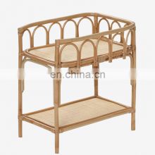 High Quality Doll Changing Table in Rattan, Mini Beige Rattan Bed for Dolls Best Price Wholesale Vietnam Supplier
