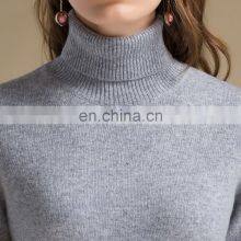 Chinese Supplier Soft Gold Cashmere Products Women High Neck Worsted Sweater thumbnail-4