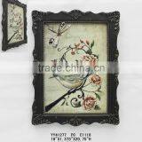 Birds and Flowers Design Wooden Framed Art