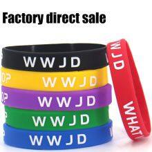 Factory Direct Spot What Would Jesus Do Religious Beliefs Religious Waterproof Silicone Bracelet Colorful Activities Wristbands thumbnail-2
