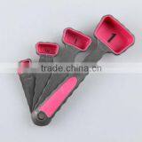 2016 Latest New FDA Approved 4 Pieces Set of Silicone Measuring Spoons and Cup Small Size Silicone Spoon Set Logo Available