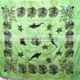 Green Color Tye-die Tapestry Boho Art Hippie Throw New Arrival Fish Printed Tapestry thumbnail-1