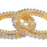 Indian Beautiful American Diamontic Gold Plated Bangle thumbnail-2