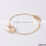 Gold Plated Clear Stone Pendant Bracelets thumbnail-1