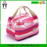 Cooler bag with stripe for picnic insulated cooler bag for food and fruit