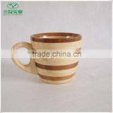 Round Natral Bamboo Cup With Handle thumbnail-1