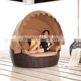 All Weather Wicker Sunbed With Canopy