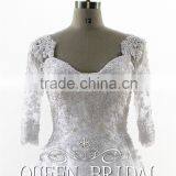 Dubai Muslim Bridal Gown 3/4 Long Sleeves Lace Wedding Dress Patterns 2016 Quality Choice Most Popular thumbnail-4