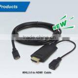 HIGH QUALITY 4Kx2K (3D Supported), MHL3.0 Micro USB TO HDM I Adapter Cable for Samsung S4/S5 thumbnail-2