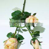 Wholesale Real Touch Rose Weddings Decoration Artificial Flowers Three Heads thumbnail-3