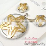star shape natural shell stainless steel custume jewelry set