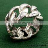 New Casting Silver Tone Stainless Steel Finger Ring Men