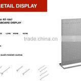 Silver Double Sided Floor Standing Metal Pegboard Display Stand thumbnail-4