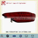 PMMA+ABS+Aluminum LED OEM Automobile Car New Type Tail Lamp Lights for Highlander 2015