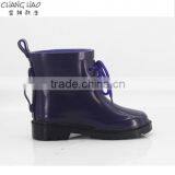 Natural Rubber Rain Boot Women Fashion Boot Pure Perple Ground Has Shoelace