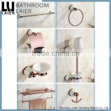 Fancy Decorative Zinc Alloy Rose Gold Finishing Wall-Mounted Bathroom Accessories Set