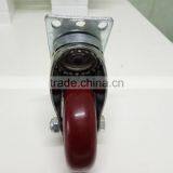 JY-503|5 Inch Industrial Caster|Medium Duty PU Rubber Caster Wheel With Brake|PU Rubber Caster Wheel thumbnail-4