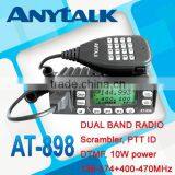 10W Power DTMF PTT ID AT-898 Dual Band Mobile Two Way Radio