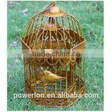 Shabby Golden Metal Handmade Bird Cage thumbnail-3