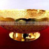 New Design Gold and Silver Plated Brass Bowl With Embossing Designs thumbnail-5