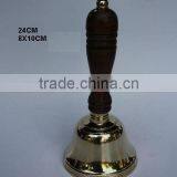 Wooden Handle Brass Bell in 24cm Height With Mirror Polish thumbnail-1