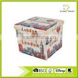 Home Storage Ottoman,Foot Rest Coffee Table, Foldable Storage Bin thumbnail-1