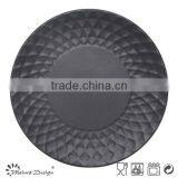 Round Crockey Ceramic Stoneware Emboss Dinnerware Plate