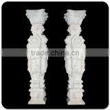 Greek Style Marble Pillar Sculpture Corinthian Order Square Marble Columns