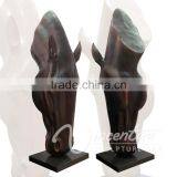 Art Deco Riproduzioni High Quality Fiberglass Head Horse Statue for Sale thumbnail-3