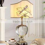 Finely Cast Exquisite Chinoiserie Style Brass and Crystal Table Reading Lamp With Beautiful Embroidered Lampshade BF12-04124a thumbnail-2