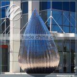 Modern Large Polished Stainless Steel Water Drop Outdoor Statues thumbnail-2