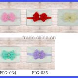 Little Girls Newborn Flower Lace Hair Bow, Hot Selling Child Hair wear 5 Color Available